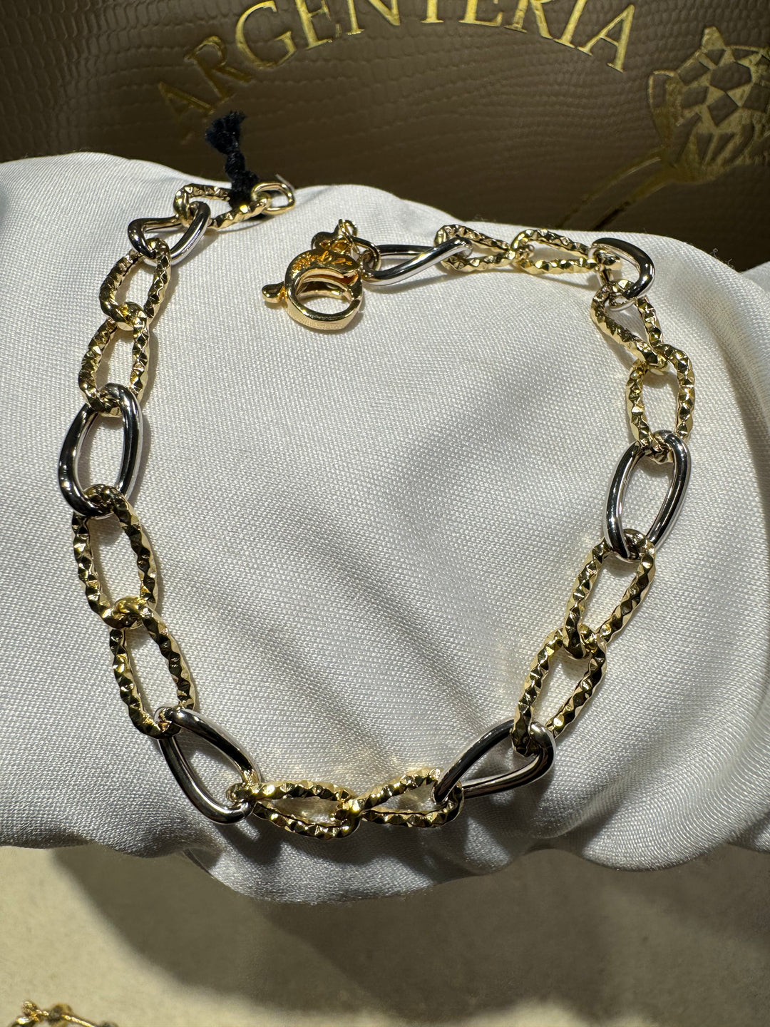 Bracciale bicolore diamantato