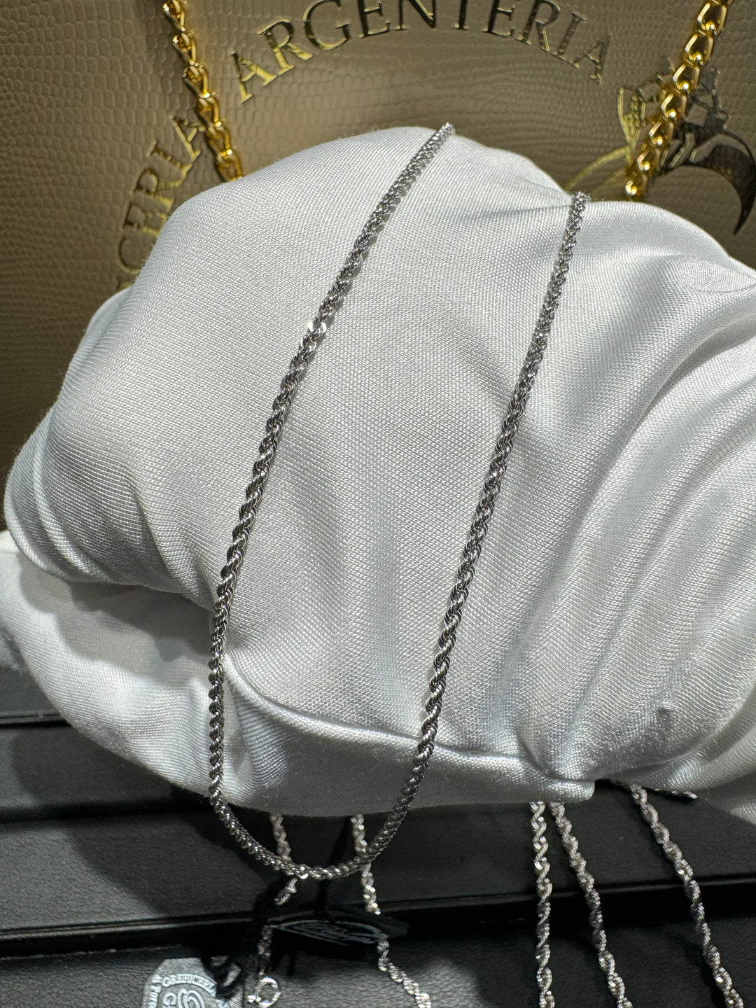 Collana fune oro bianco prima misura