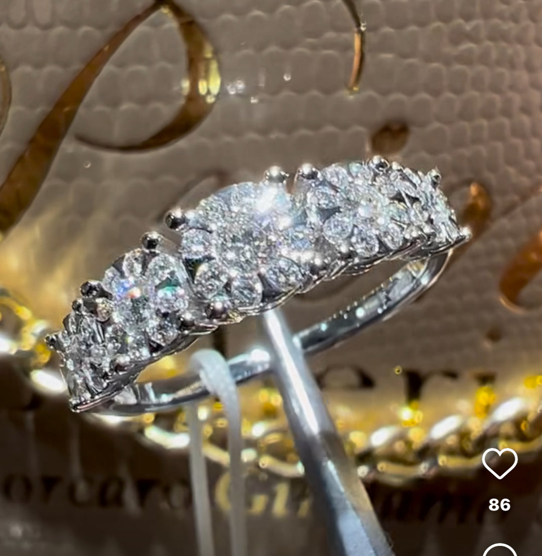 Anello veretta 5 pietre Visconti