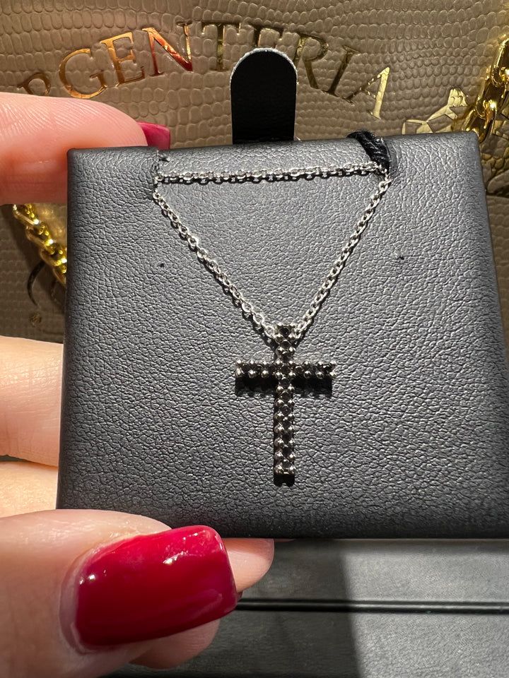Collana croce diamanti neri