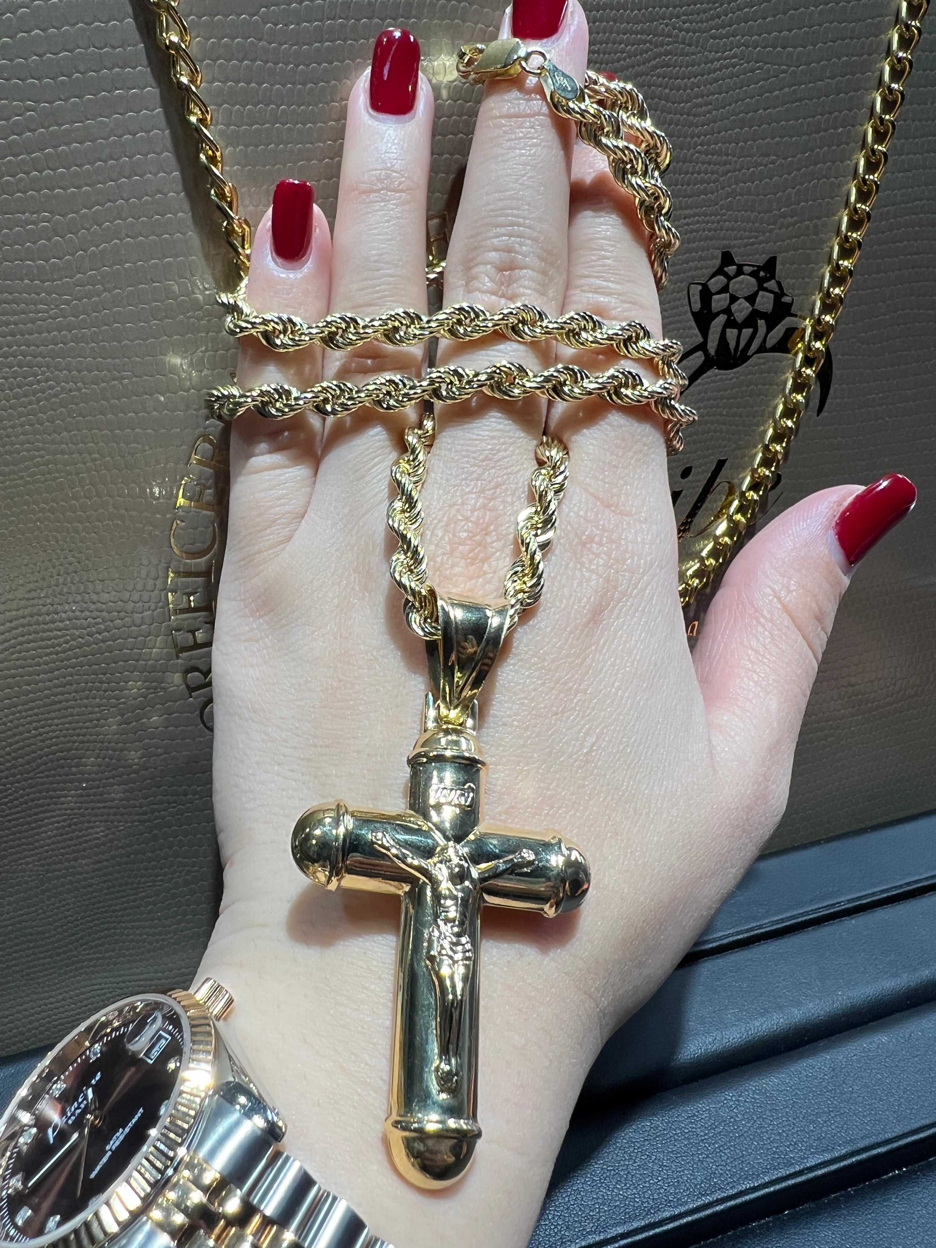 Gold Large Cross Priest Vampire Monk Nun Crucifix Necklace - Foto 6