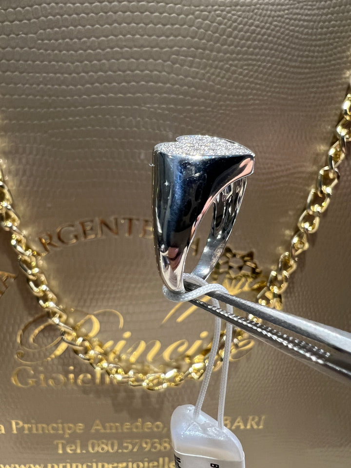 Anello pavè cuori diamanti Visconti
