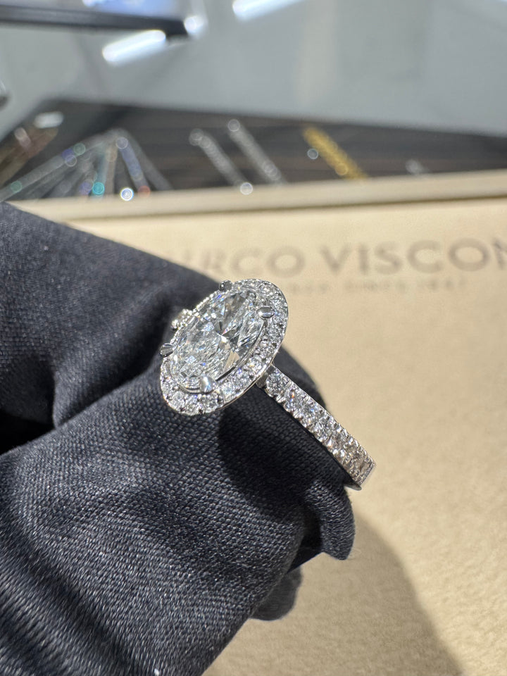 Anello solitario ovale 0.98ct