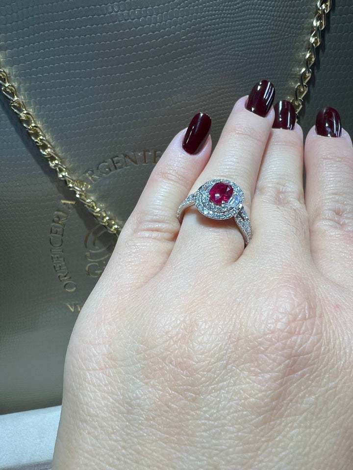 Anello doppio Giro rubino crivelli