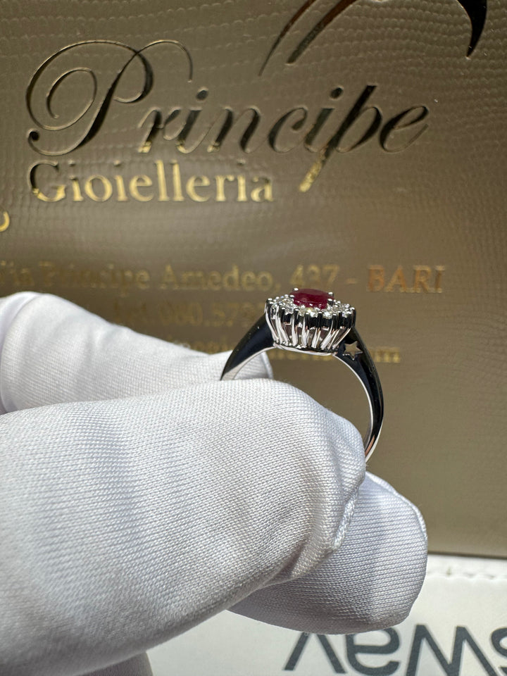 Anello rubino taglio ovale Comete gioielli💫