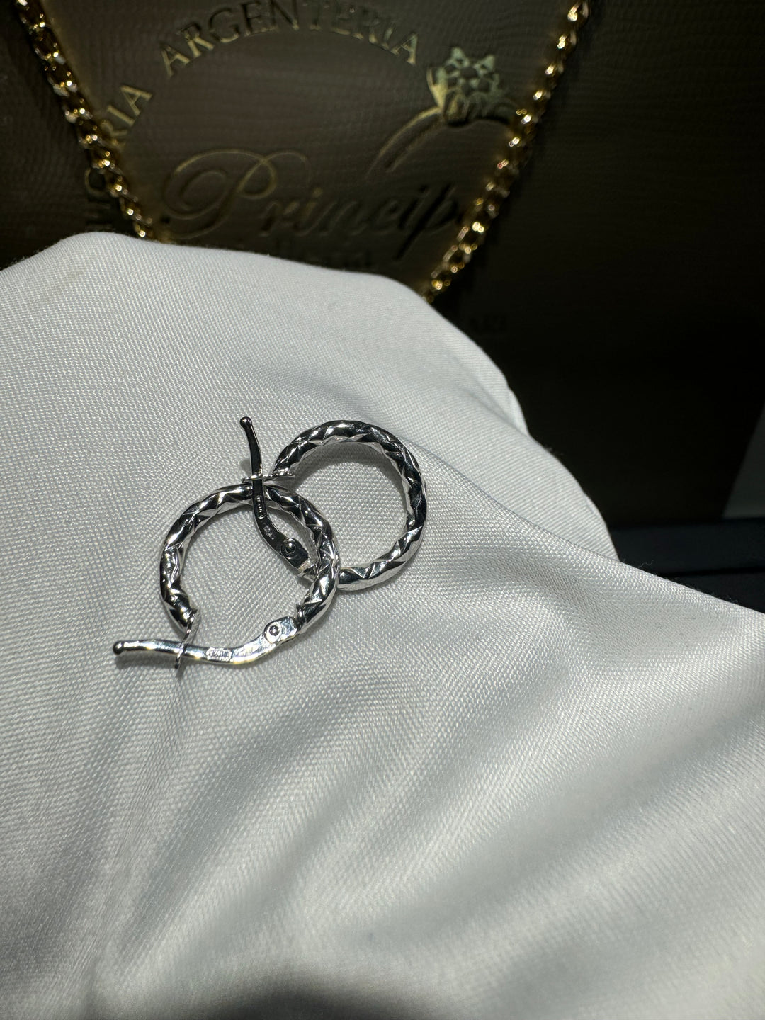 Orecchini cerchietto oro bianco