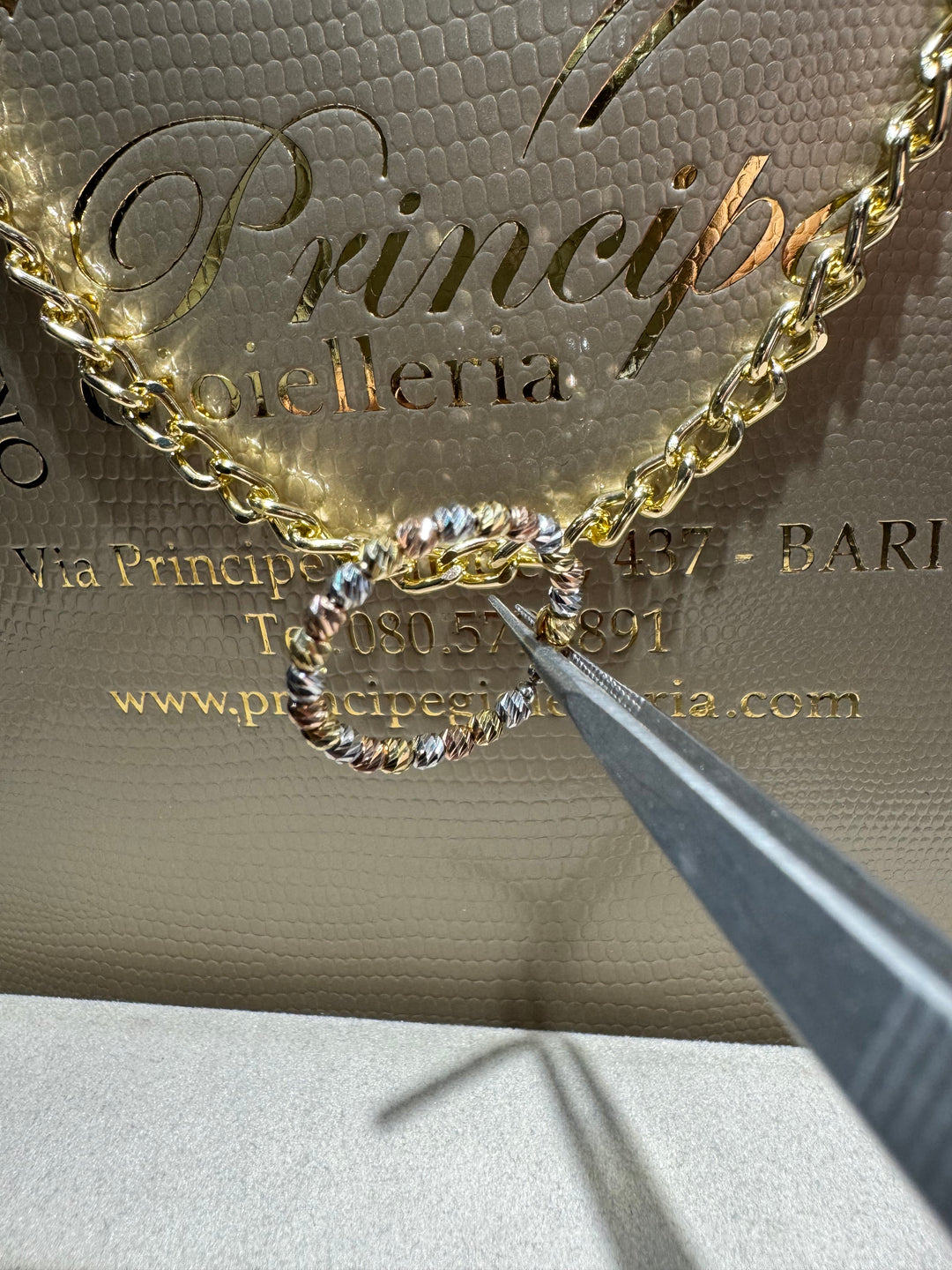 Anello tre colori diamantato