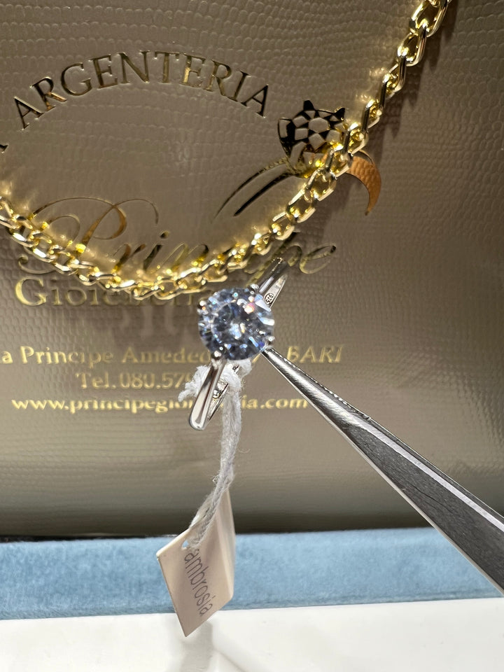 Anello solitario argento Ambrosia