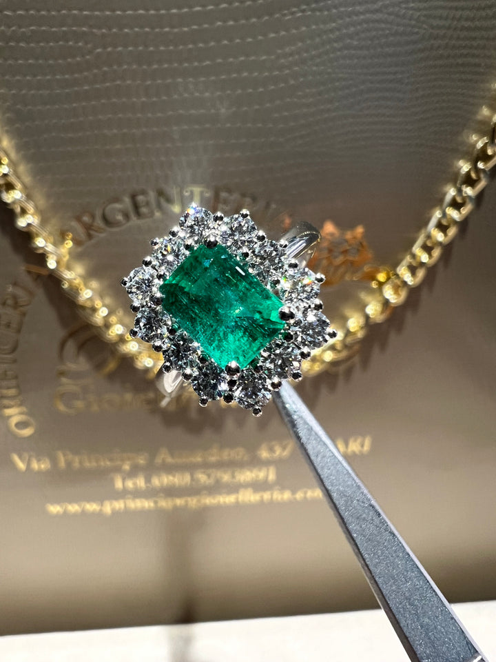 Anello taglio smeraldo 1.94 Crivelli