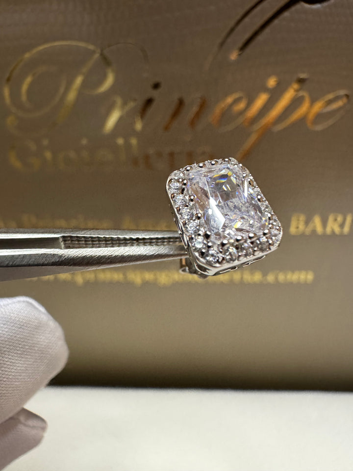 Orecchini argento 925 taglio smeraldo