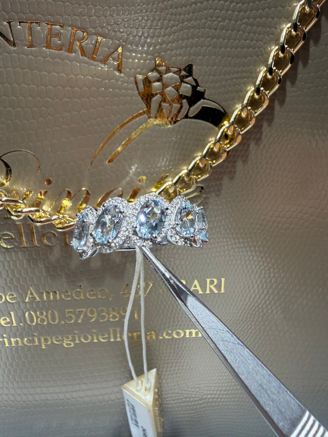 Anello Veretta Acquamarina Comete