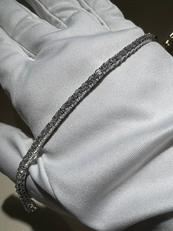 Bracciale tennis bianco comete argento