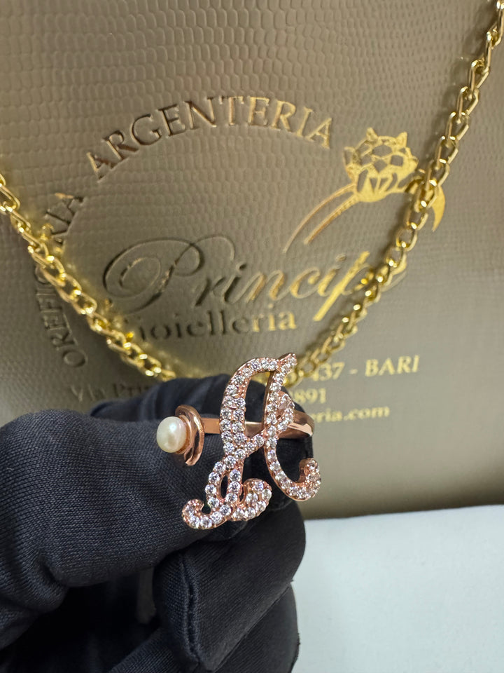 Anello lettera  argento 925 Marcello pane ❤️