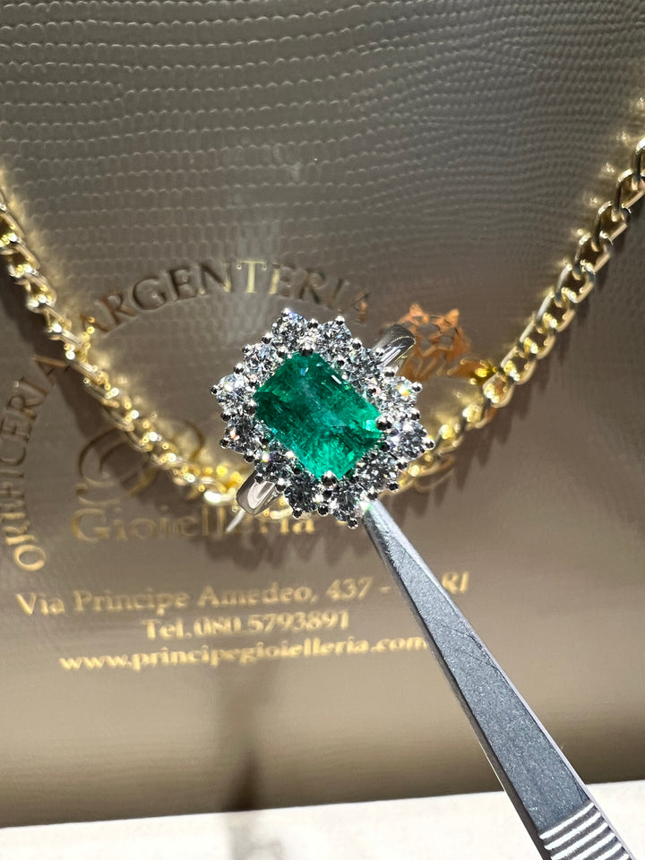 Anello taglio smeraldo 1.94 Crivelli