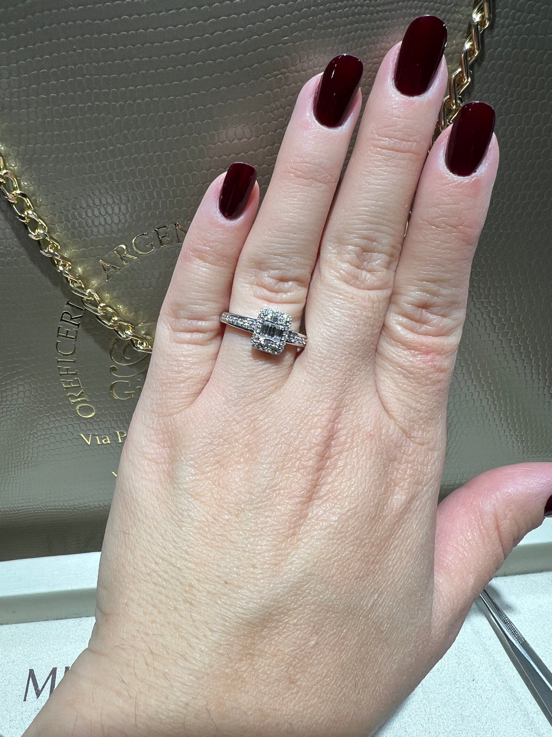 Anello solitario baguette Crivelli