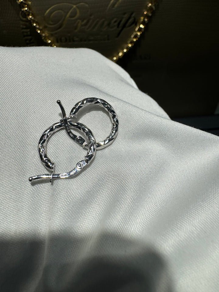 Orecchini cerchietto oro bianco