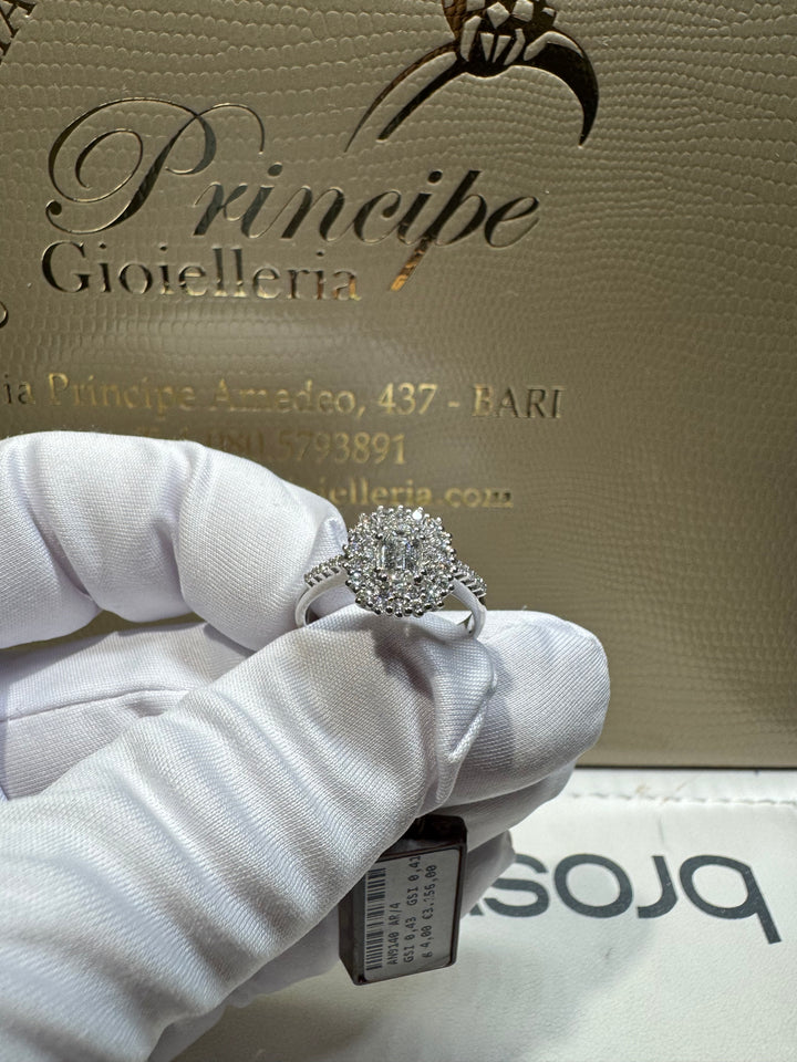 Anello taglio smeraldo doppio giro