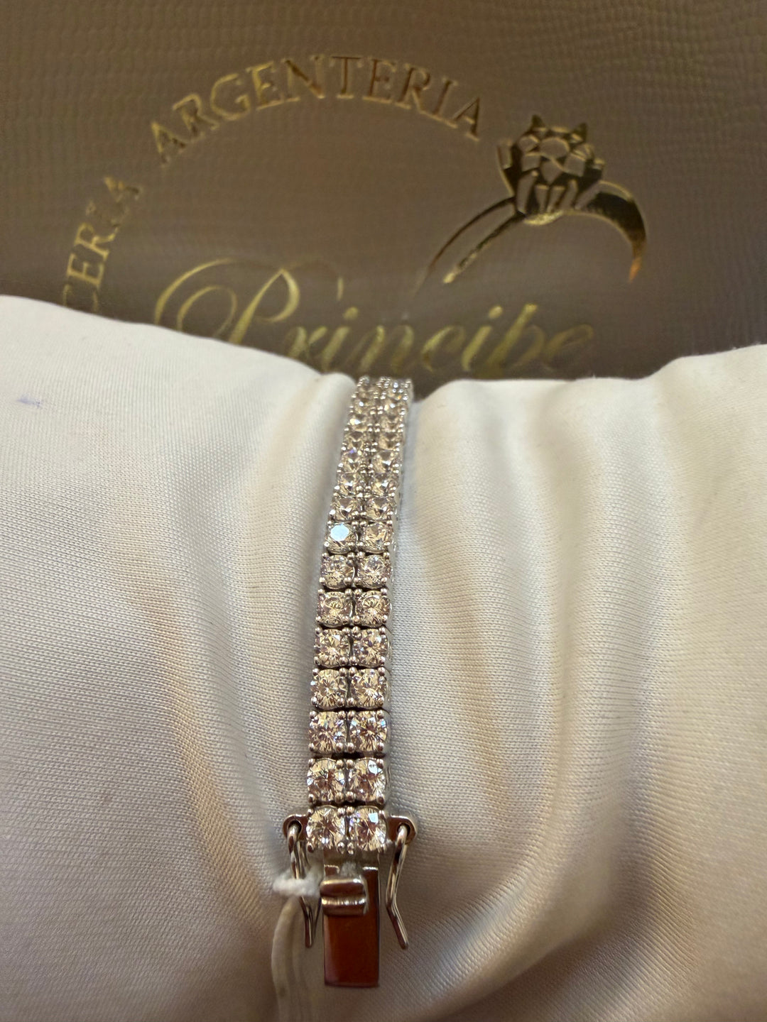 Bracciale argento doppio Tennis Comete