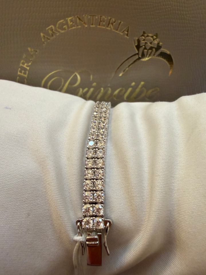 Bracciale argento doppio Tennis Comete