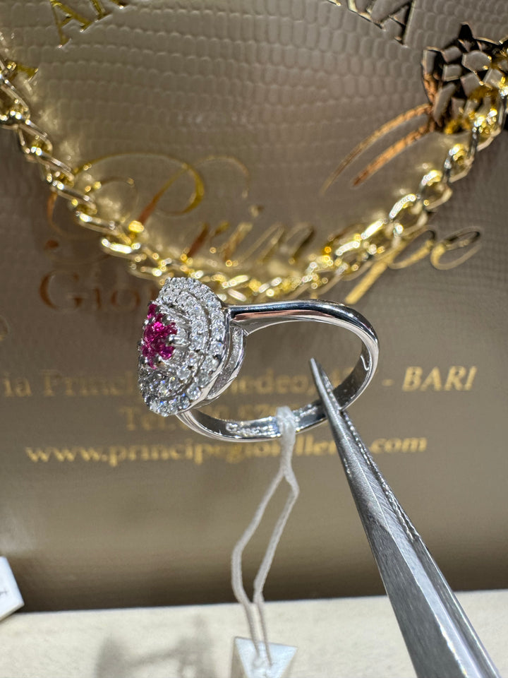 Anello Comete goccia Rubino