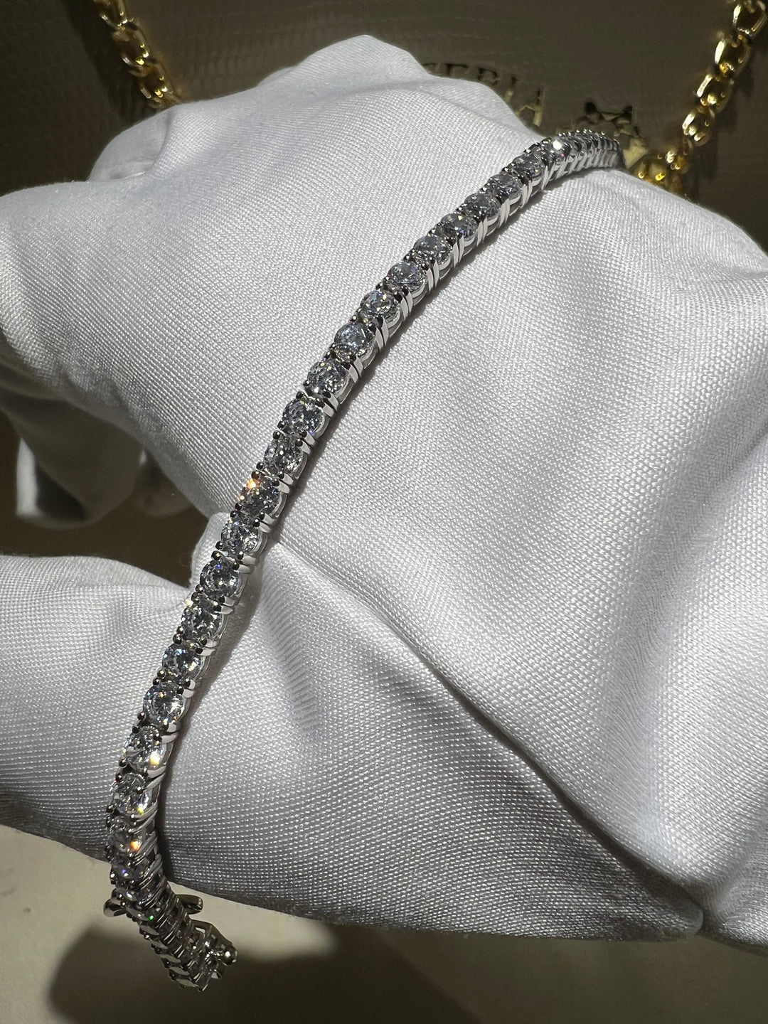Bracciale tennis bianco comete argento
