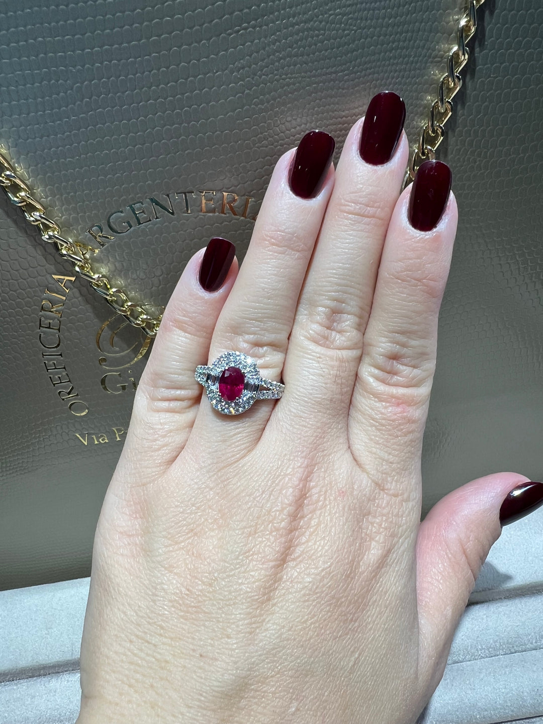 Anello doppio Giro rubino crivelli