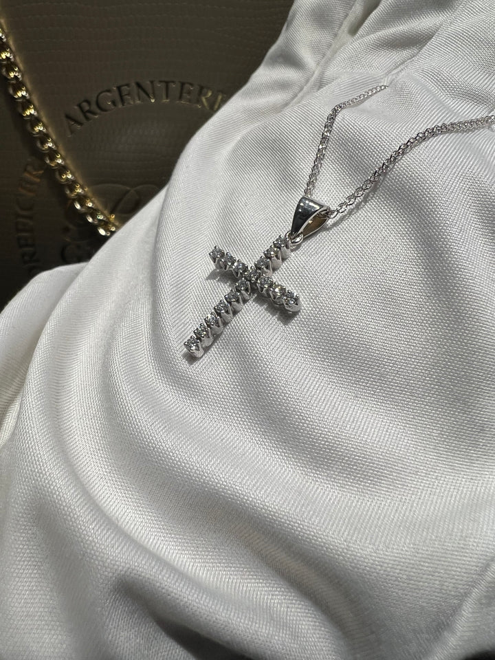 Collana croce diamanti  0.16