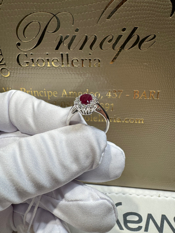 Anello rubino taglio ovale Comete gioielli💫