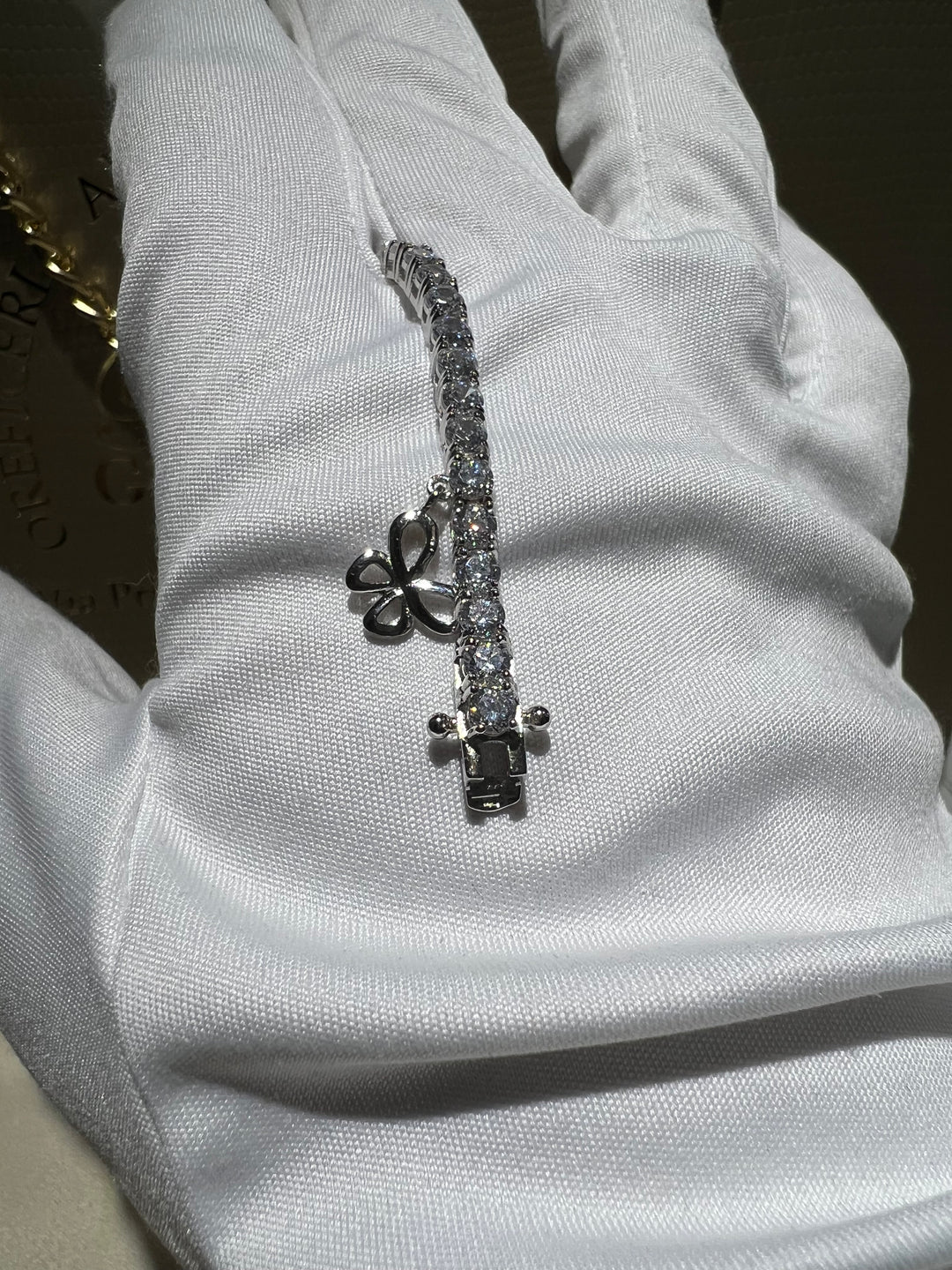 Bracciale tennis bianco comete argento