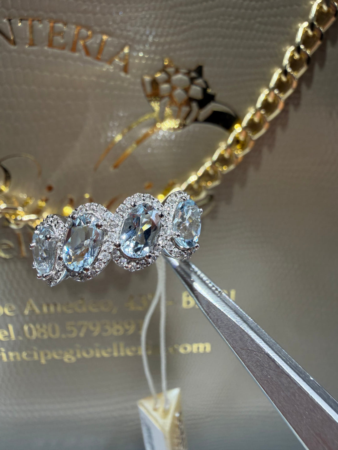 Anello Veretta Acquamarina Comete