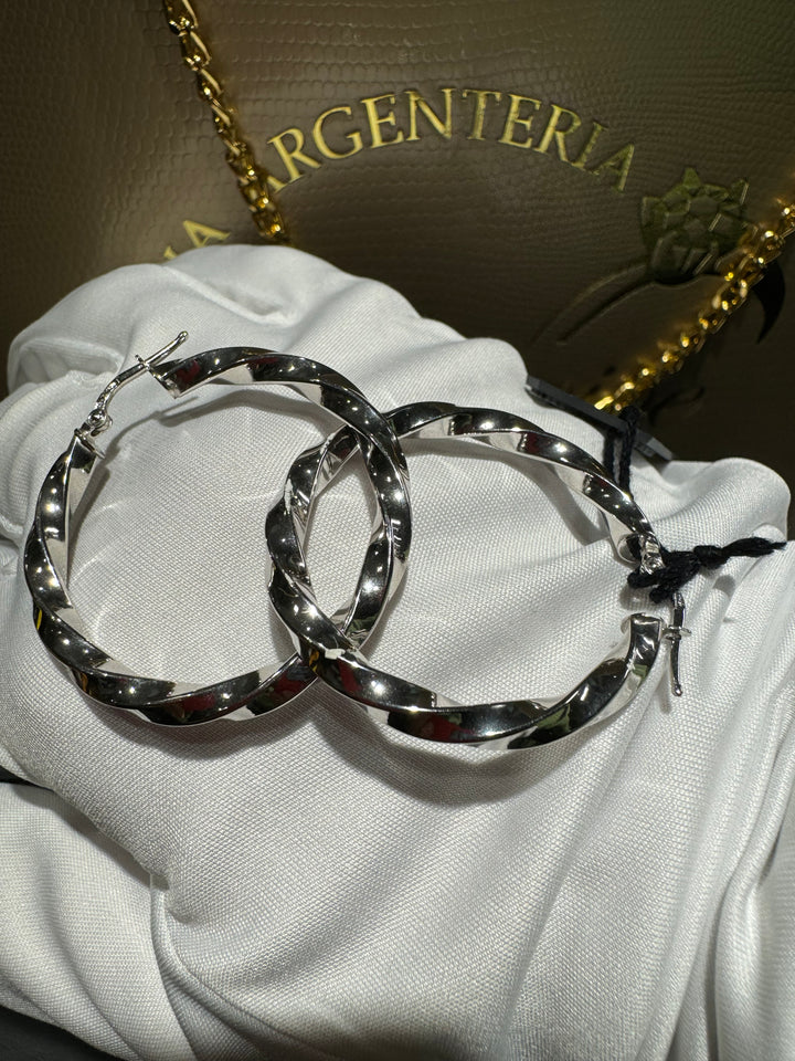 Orecchini cerchioni diamantati