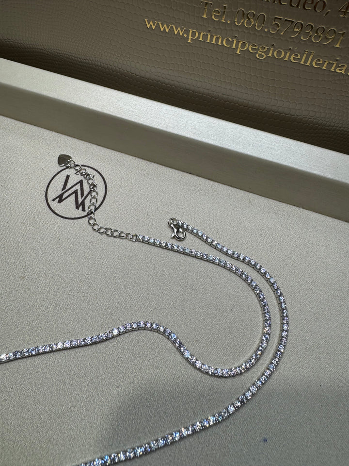 Collana tennis argento 925