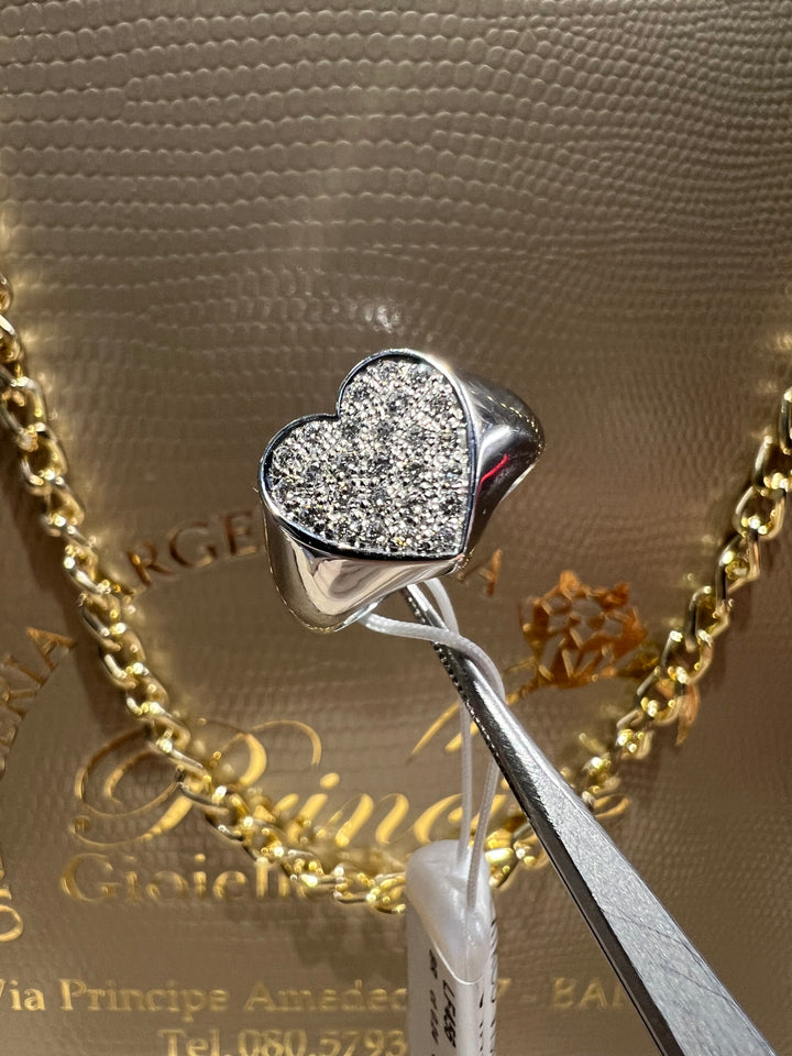 Anello pavè cuori diamanti Visconti