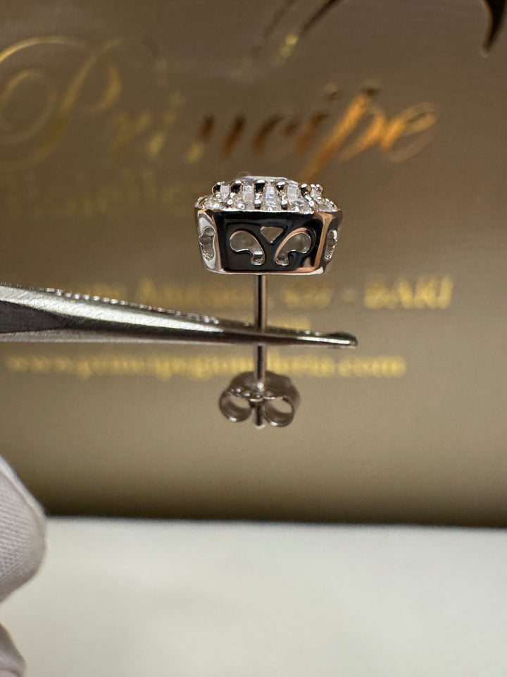 Orecchini argento 925 taglio smeraldo