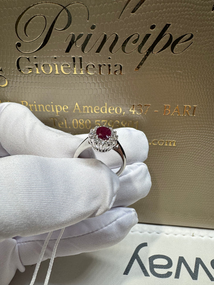 Anello rubino taglio ovale Comete gioielli💫