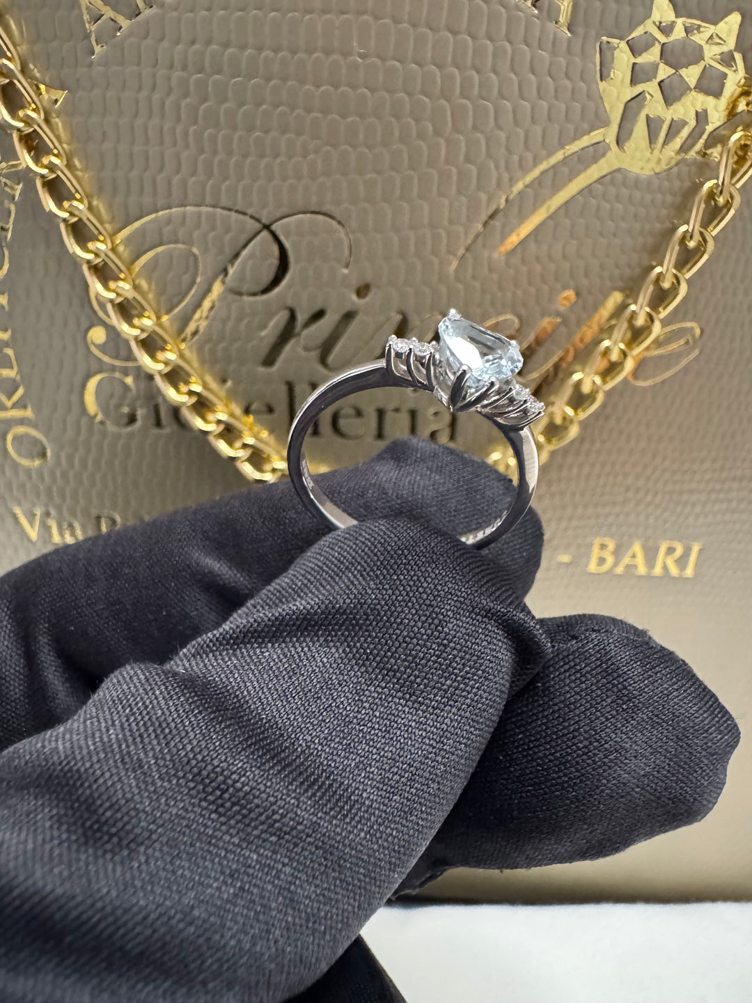 Anello acquamarina cuore Comete 💫