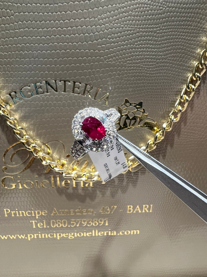 Anello doppio Giro rubino crivelli