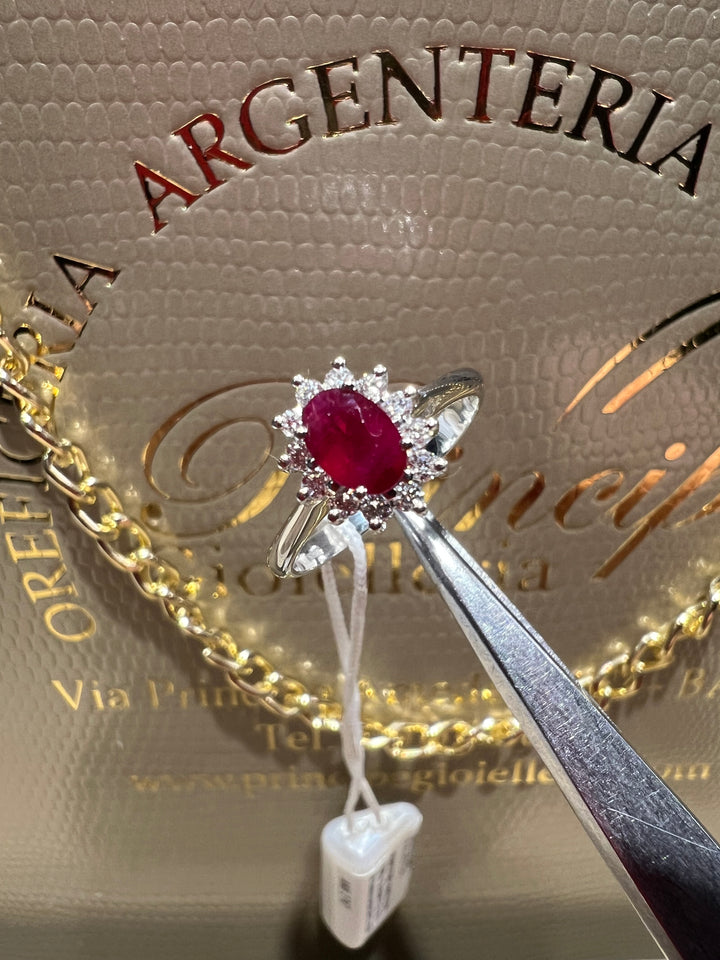 Anello rubino 0.52 Comete