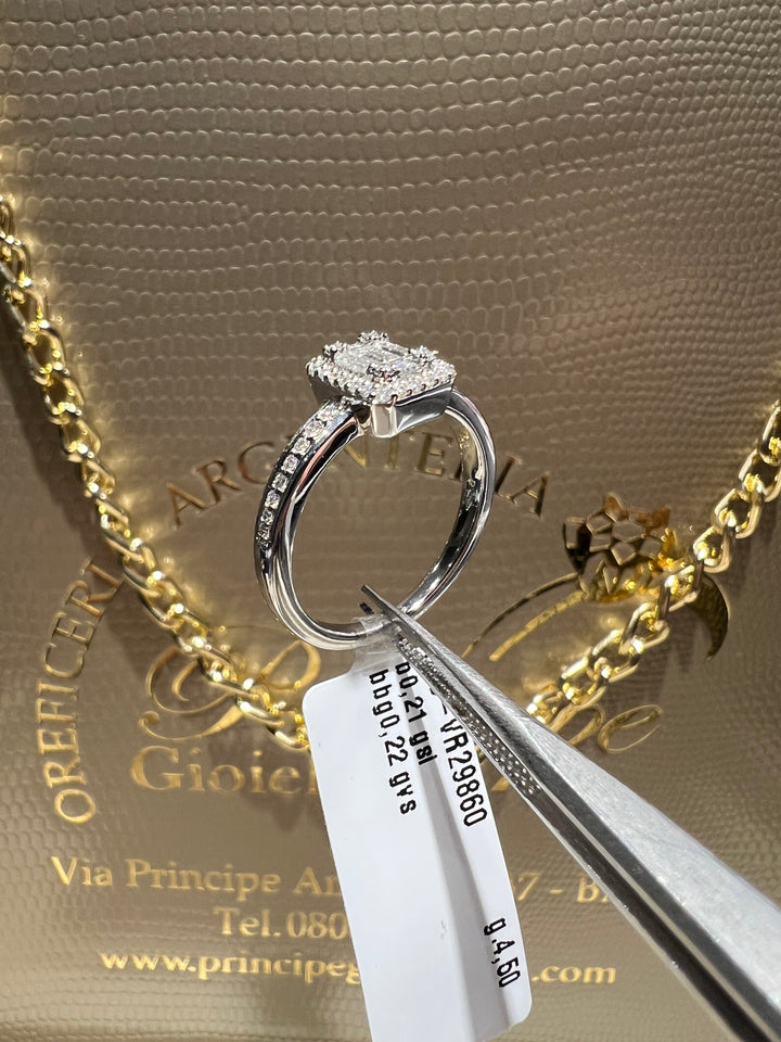 Anello solitario baguette Crivelli