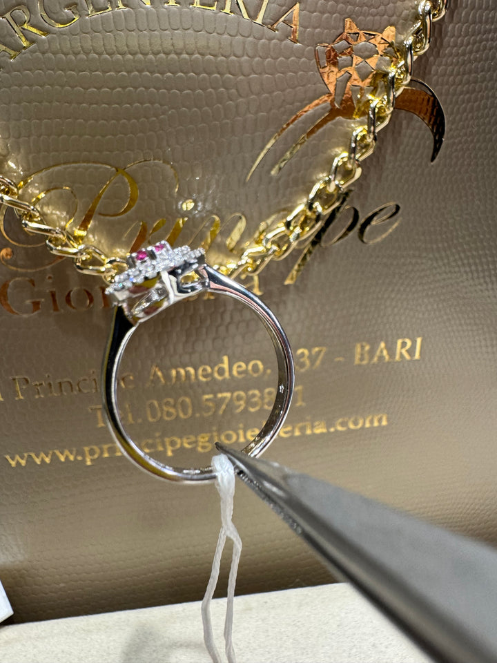 Anello Comete goccia Rubino