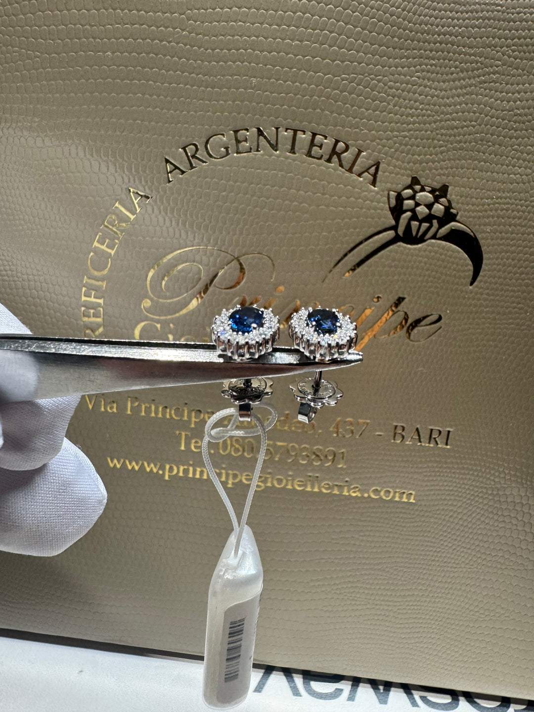 Orecchino margherita con zaffiri e diamanti Mirco Visconti 💎