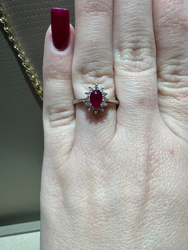 Anello rubino 0.52 Comete