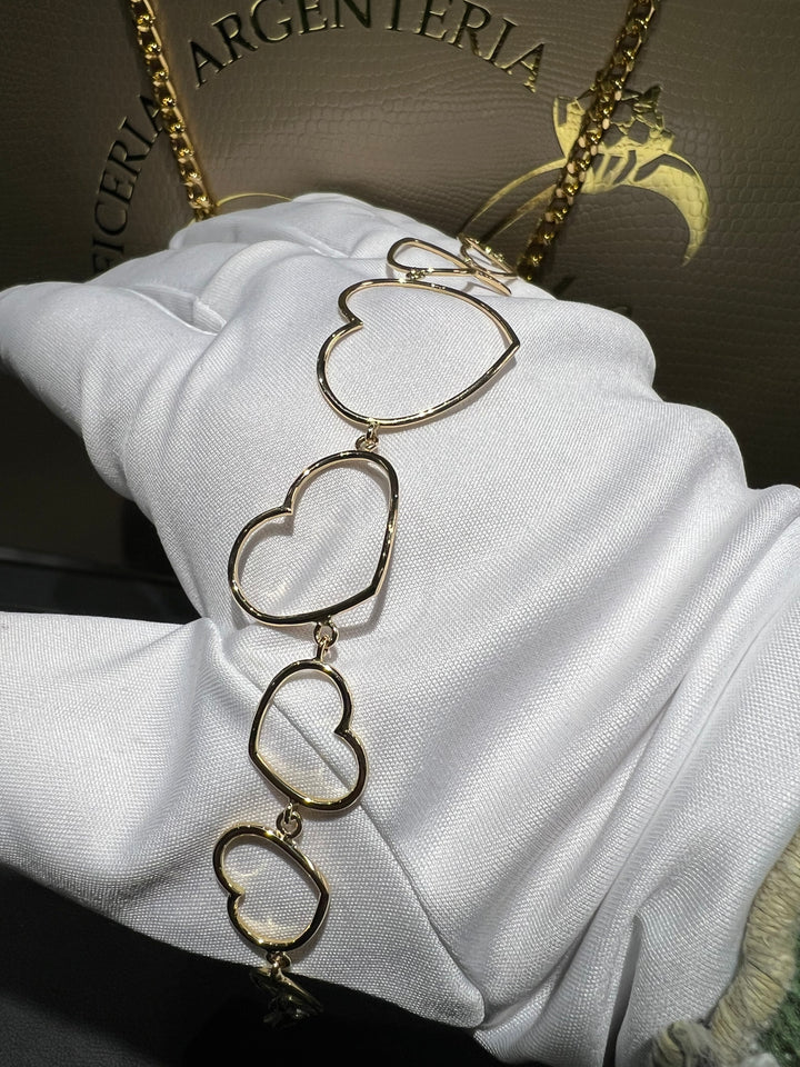 Bracciale cuore oro