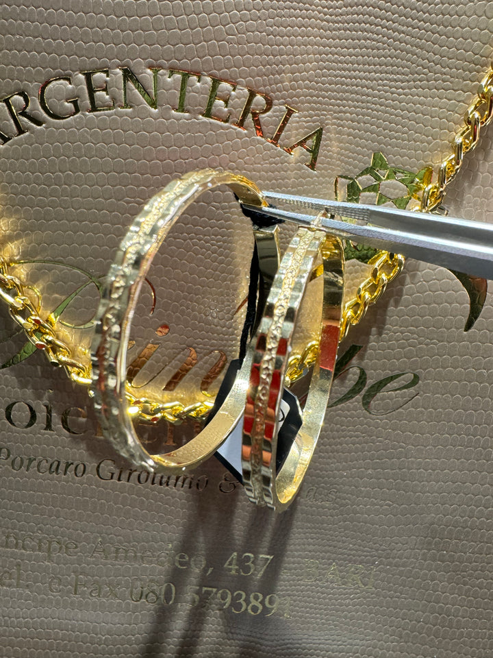 Orecchini cerchione oro lavorato