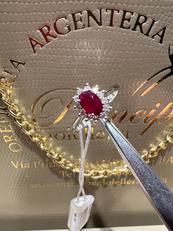 Anello rubino 0.52 Comete