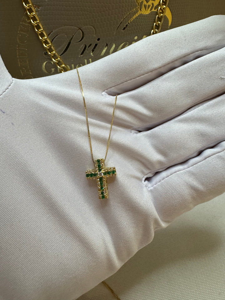 Crocie in oro e smeraldi Di Mare gioielli