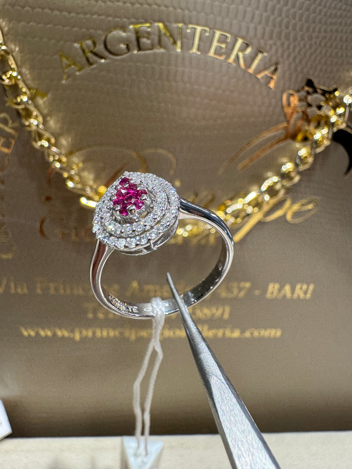 Anello Comete goccia Rubino