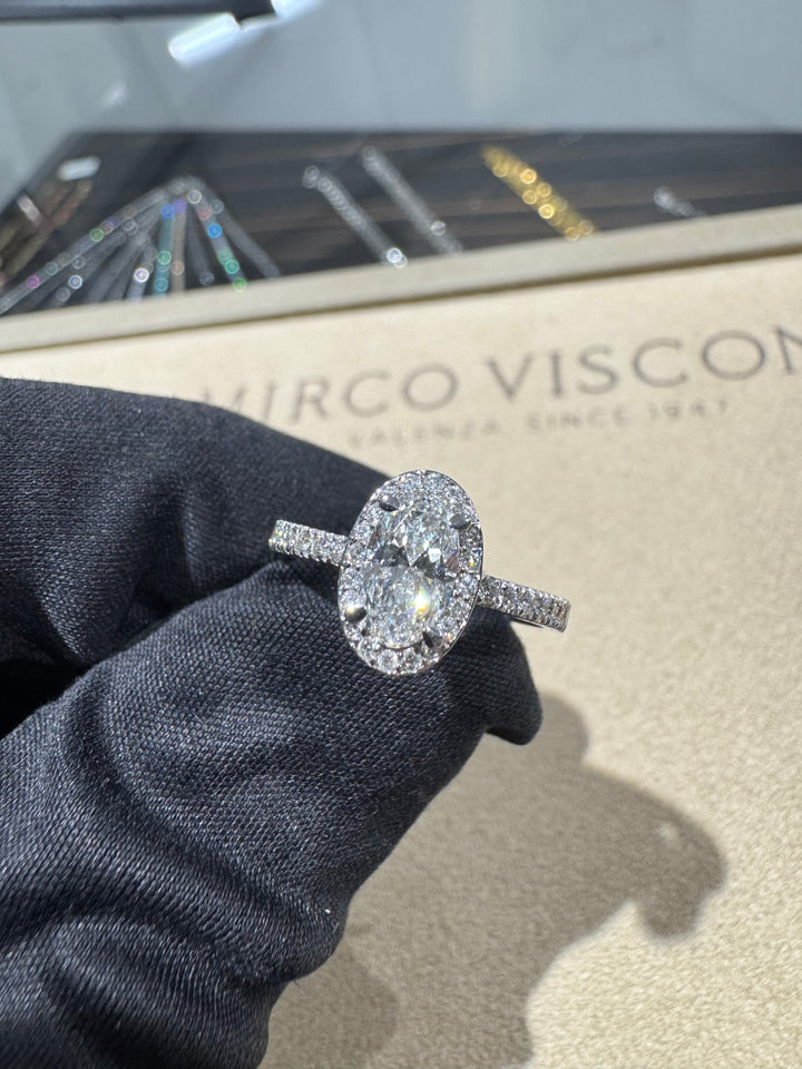 Anello solitario ovale 0.98ct