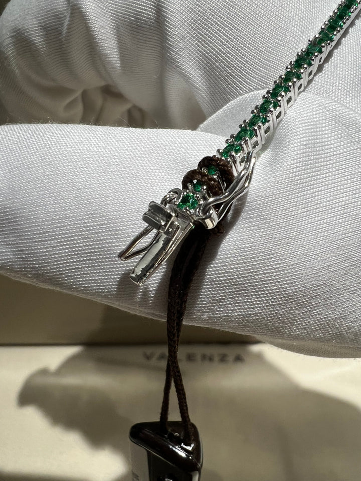 Bracciale Tennis verde argento comete
