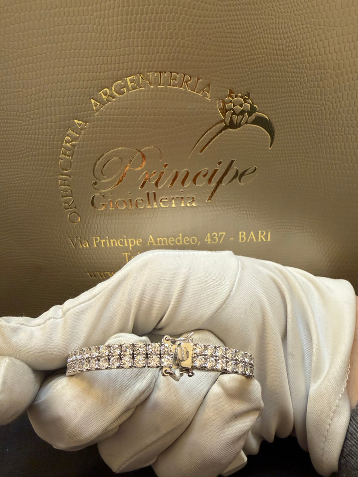 Bracciale argento doppio Tennis Comete